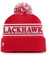 Men's Red Chicago Blackhawks Vintage-Like Sport Resort Cuffed Knit Hat with Pom
