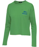 Women's Neon Green Seattle Seahawks Pocket Thermal Long Sleeve T-shirt