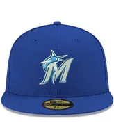 Men's Royal Miami Marlins Logo White 59FIFTY Fitted Hat