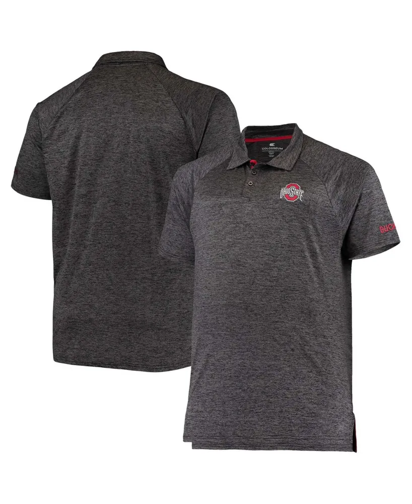 Men's Heathered Black Ohio State Buckeyes Big Tall Down Swing Polo