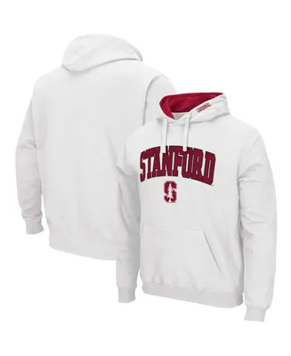 Men's White Stanford Cardinal Arch Logo 3.0 Pullover Hoodie