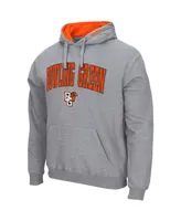 Men's Heathered Gray Bowling Green St. Falcons Arch and Logo Pullover Hoodie