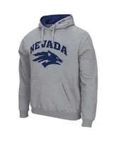 Men's Heathered Gray Nevada Wolf Pack Arch and Logo Pullover Hoodie