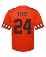 Big Boys and Girls Nick Chubb Orange Cleveland Browns Inverted Team Game Jersey