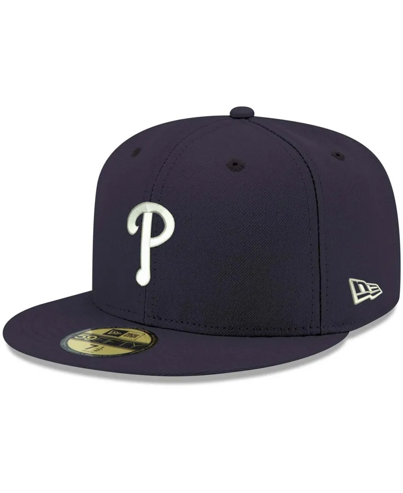 Men's Navy Philadelphia Phillies Logo White 59FIFTY Fitted Hat