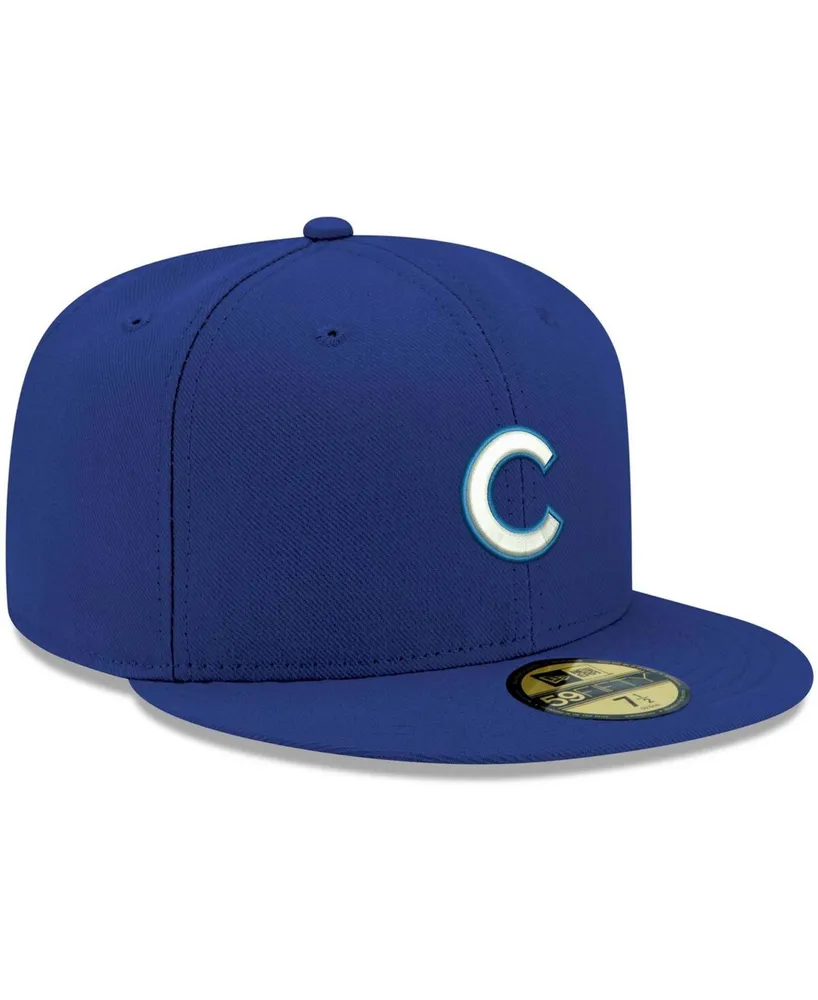 Men's Royal Chicago Cubs Logo White 59FIFTY Fitted Hat