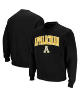 Men's Black Appalachian State Mountaineers Arch Logo Crew Neck Sweatshirt