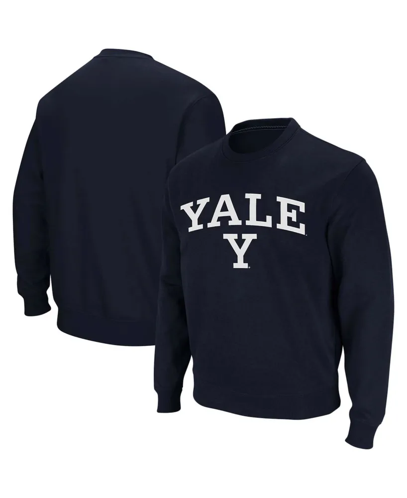 Men's Navy Yale Bulldogs Arch Logo Crew Neck Sweatshirt