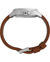 Timex Men's Solar Brown Leather Strap Watch 41 mm