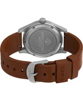 Timex Men's Solar Brown Leather Strap Watch 36 mm