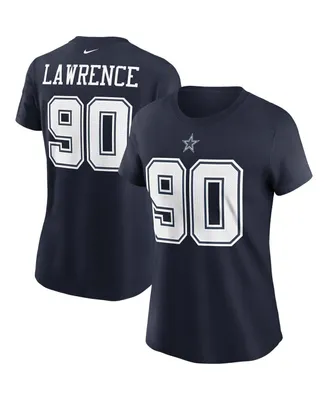 Women's Nike Demarcus Lawrence Navy Dallas Cowboys Name and Number T-Shirt