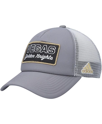 Men's Gray, White Vegas Golden Knights Locker Room Foam Trucker Snapback Hat
