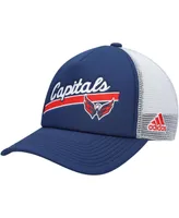 Women's Navy, White Washington Capitals Foam Trucker Snapback Hat