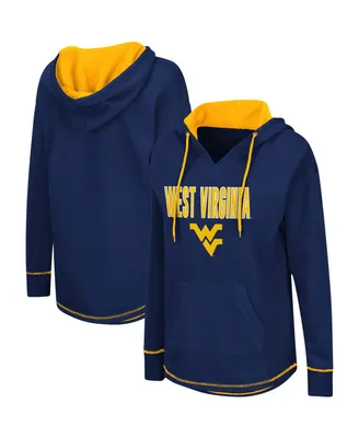 Women's Navy West Virginia Mountaineers Tunic Pullover Hoodie