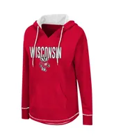 Women's Red Wisconsin Badgers Tunic Pullover Hoodie