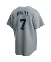 Men's Mickey Mantle Gray New York Yankees Road Cooperstown Collection Player Jersey