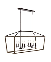 Oriana 8-Light Iron Farmhouse Industrial Lantern Led Pendant