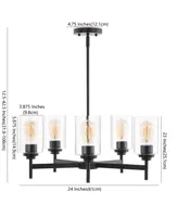 Orpheus 5-Light Farmhouse Industrial Iron Cylinder Led Chandelier