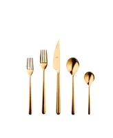 Linea Oro Flatware Set, 5 Piece - Gold