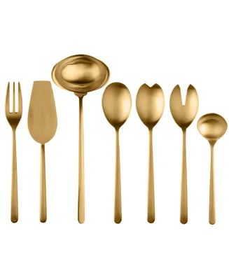Linea Ice Oro Full Serving Set, 7 Piece - Gold