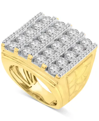 Men's Diamond Vertical Cluster Ring (7 ct. t.w.) in 10k Gold