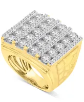 Men's Diamond Vertical Cluster Ring (7 ct. t.w.) in 10k Gold