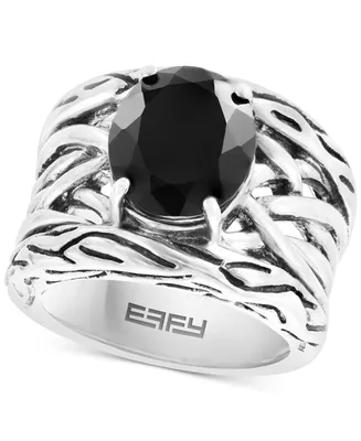 Effy Onyx Openwork Woven Ring in Sterling Silver