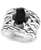 Effy Onyx Openwork Woven Ring in Sterling Silver