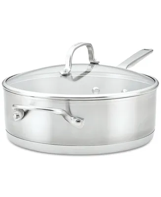 KitchenAid 3-Ply Base Stainless Steel 4.5 Quart Induction Saute Pan with Helper Handle and Lid
