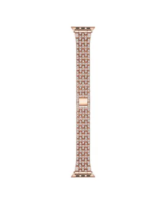 Posh Tech Chantal Rose Gold Plated Stainless Steel Alloy and Rhinestone Link Band for Apple Watch