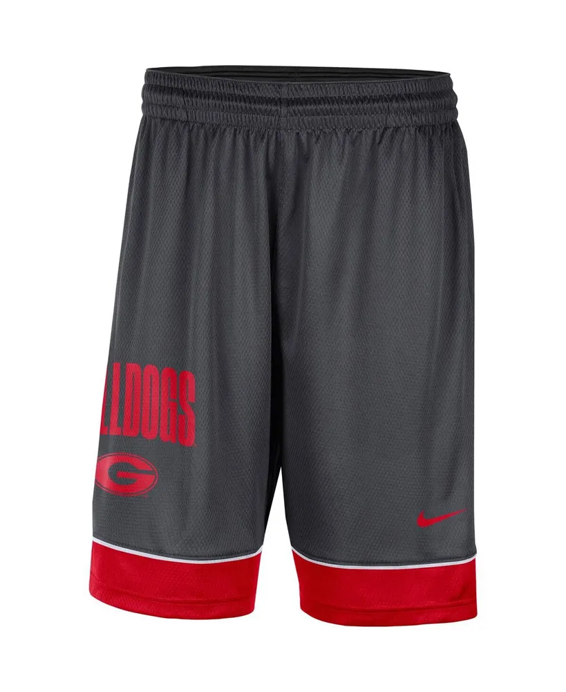 Men's Charcoal and Red Georgia Bulldogs Fast Break Performance Shorts