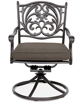 Closeout! Chateau Aluminum Outdoor Dining Swivel Rocker with Outdoor Cushion, Created for Macy's