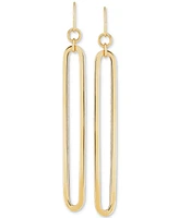 Polished Oblong Drop Earrings in 14k Gold