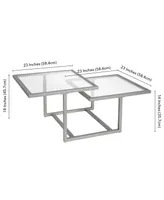 Amalie 2-Tier Satin Coffee Table, 43" x 23"