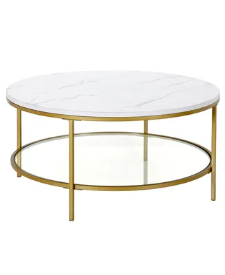Sivil 36" Round Coffee Table - Gold