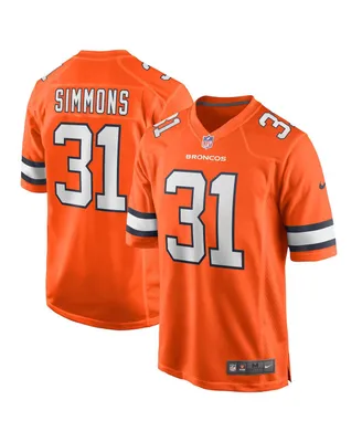Men's Justin Simmons Orange Denver Broncos Alternate Game Jersey
