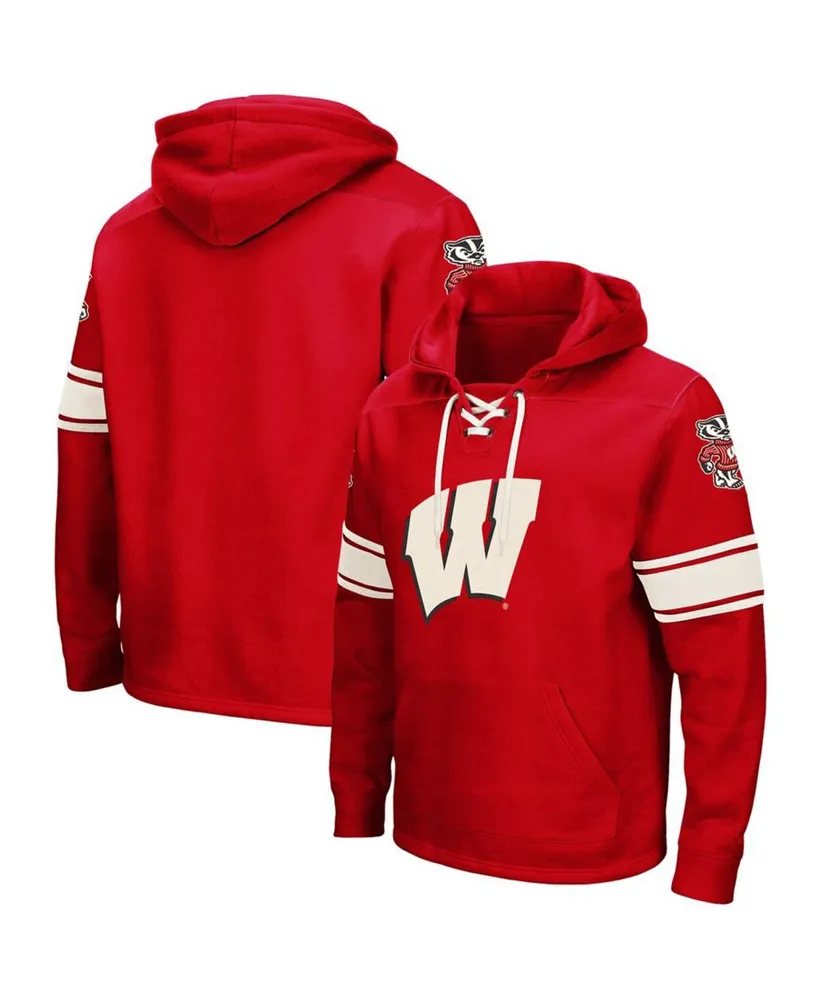 Men's Red Wisconsin Badgers 2.0 Lace-Up Pullover Hoodie