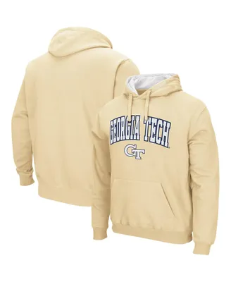 Men's Gold Georgia Tech Yellow Jackets Arch and Logo Pullover Hoodie