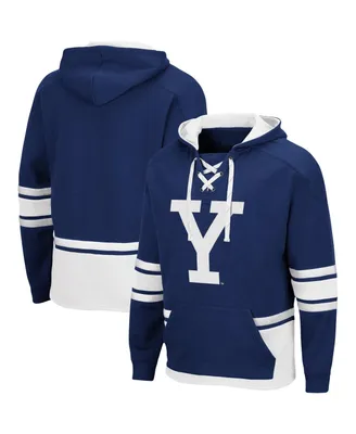 Men's Navy Yale Bulldogs Lace Up 3.0 Pullover Hoodie