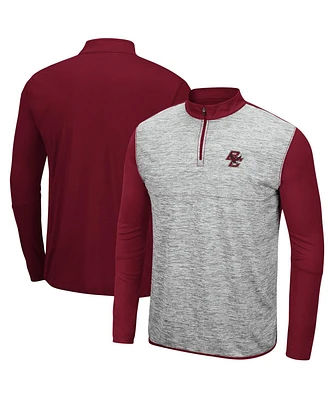 Men's Heathered Gray, Maroon Boston College Eagles Prospect Quarter-Zip Jacket