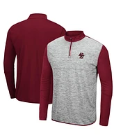Men's Heathered Gray, Maroon Boston College Eagles Prospect Quarter-Zip Jacket