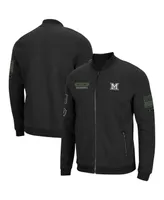 Men's Black Miami University RedHawks Oht Military-Inspired Appreciation High-Speed Bomber Full-Zip Jacket