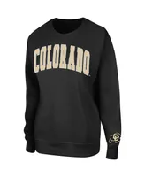 Women's Black Colorado Buffaloes Campanile Pullover Sweatshirt