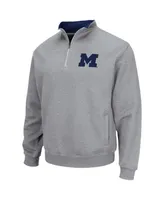 Men's Heathered Gray Michigan Wolverines Tortugas Team Logo Quarter-Zip Jacket