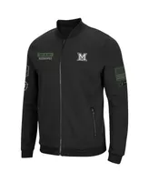 Men's Black Miami University RedHawks Oht Military-Inspired Appreciation High-Speed Bomber Full-Zip Jacket