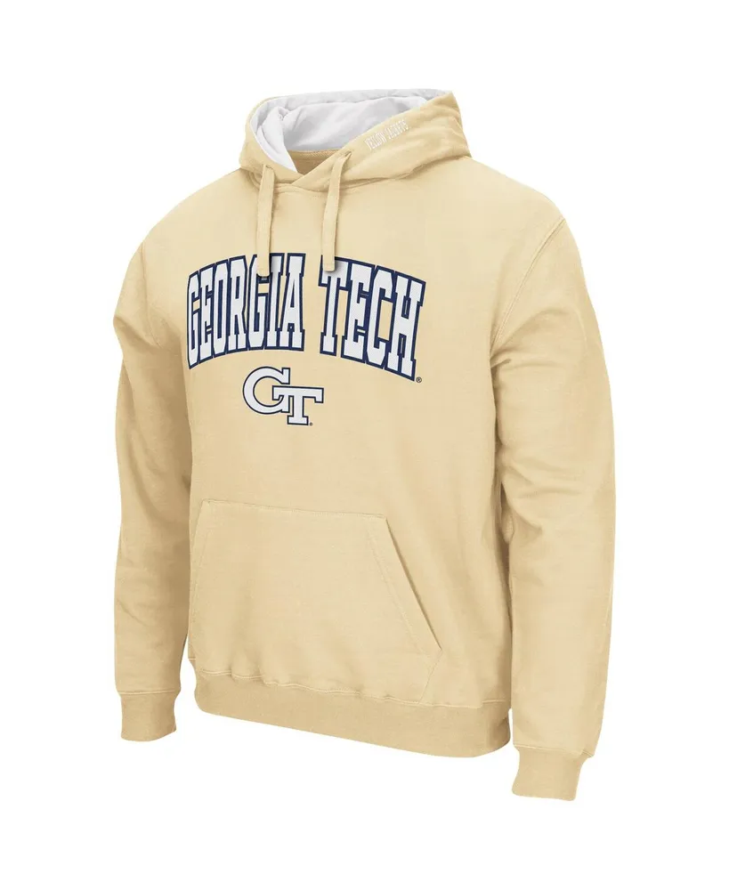 Men's Gold Georgia Tech Yellow Jackets Arch and Logo Pullover Hoodie