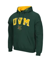 Men's Green Vermont Catamounts Arch and Logo Pullover Hoodie