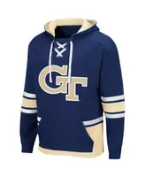 Men's Navy Ga Tech Yellow Jackets Lace Up 3.0 Pullover Hoodie