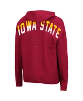 Women's Cardinal Iowa State Cyclones 2-Hit Full-Zip Hoodie