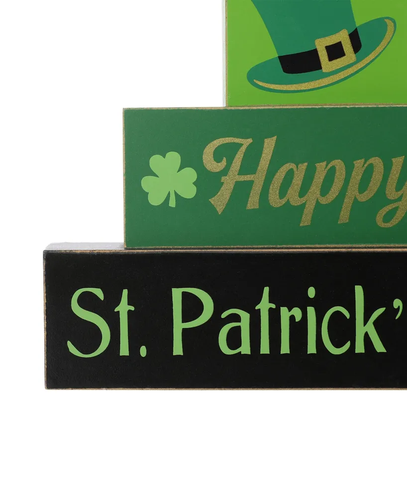 Glitzhome 11.5" St. Patrick's Wooden Block Table Sign